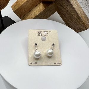 Mubai S925 Silver and‎ Faux Pearl Earrings NEW